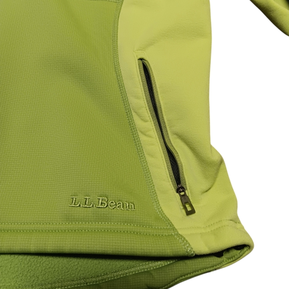 L.L. BEAN WOMEN'S SIZE SMALL LIME GREEN FRONT ZIPPER SIDE POCKET SWEATSHIRT. - Picture 6 of 8